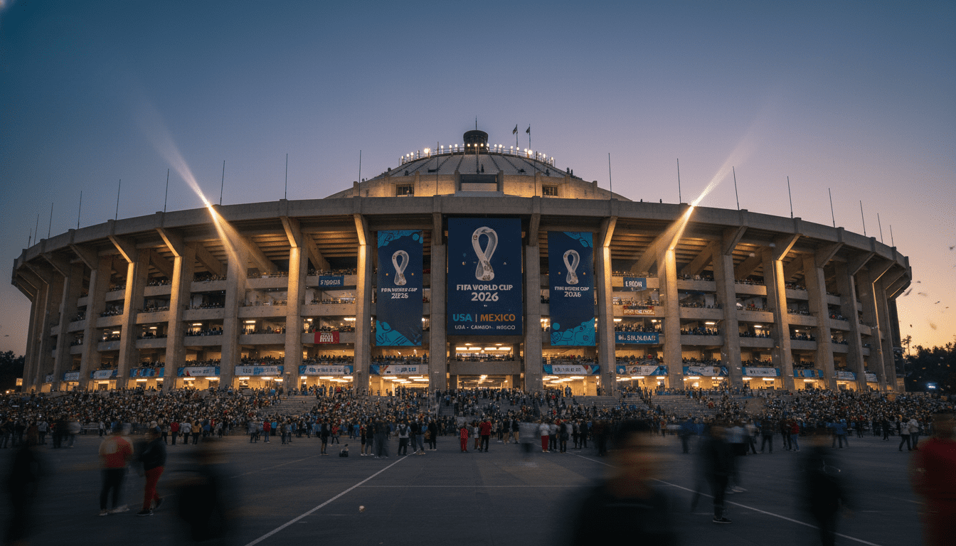 Estadio Azteca in Mexico City prepared for the opening match of the 2026 World Cup